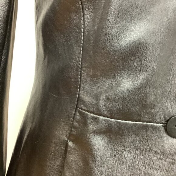 DANIER BLACK LEATHER BLAZER 4/6 - Picture 8 of 13